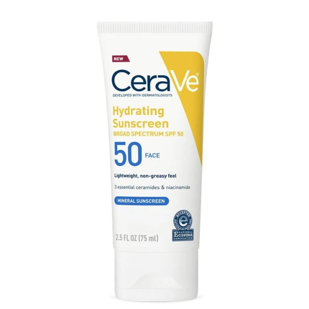 CeraVe Hydrating Mineral Sunscreen SPF 50 Face, 75ML USA