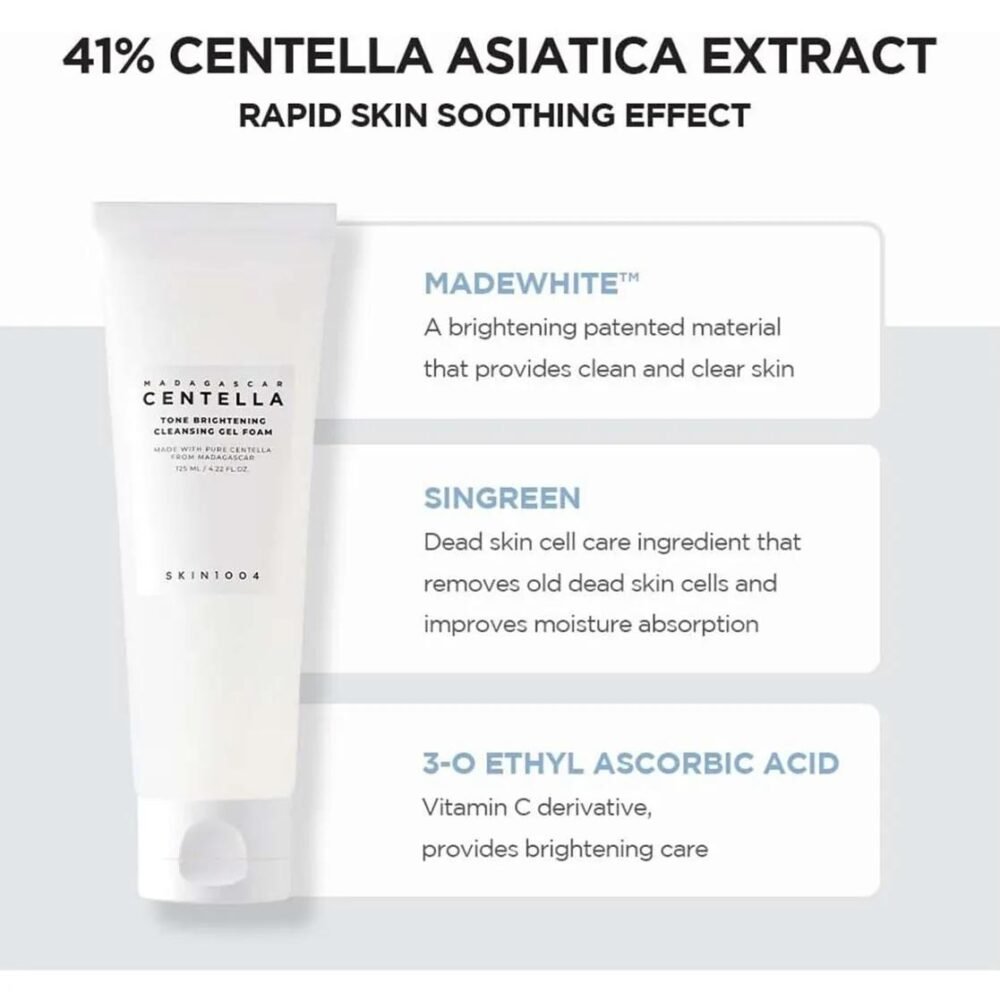 Skin 1004 Centella Tone Brightening Cleansing Gel Foam