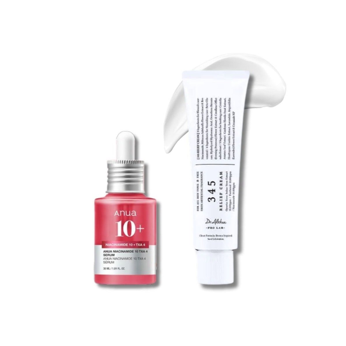 Dr. Althea Soothing & Moisturizing Cream 345 & Anua 10% Niacinamide + 4% Tranexamic Acid Serum