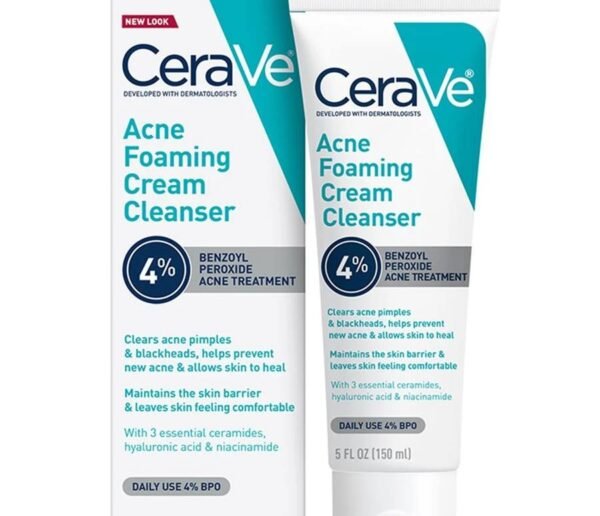CeraVe Acne Foaming Cream Cleanser 4% Benzoyl Peroxide