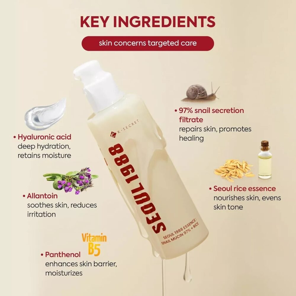 K Secret Seoul 1988 Essence Snail Mucin 97% + Rice