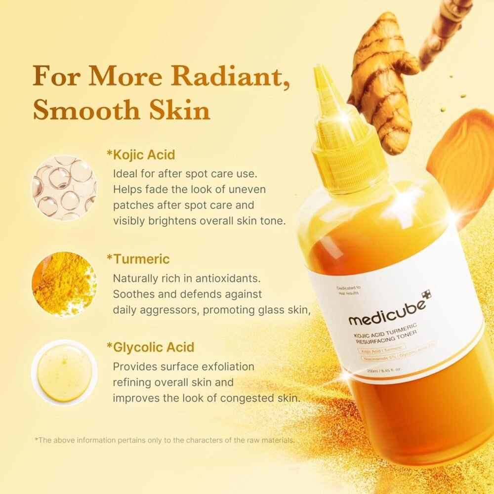 Medicube Kojic Acid Turmeric Resurfacing Toner – 250ml