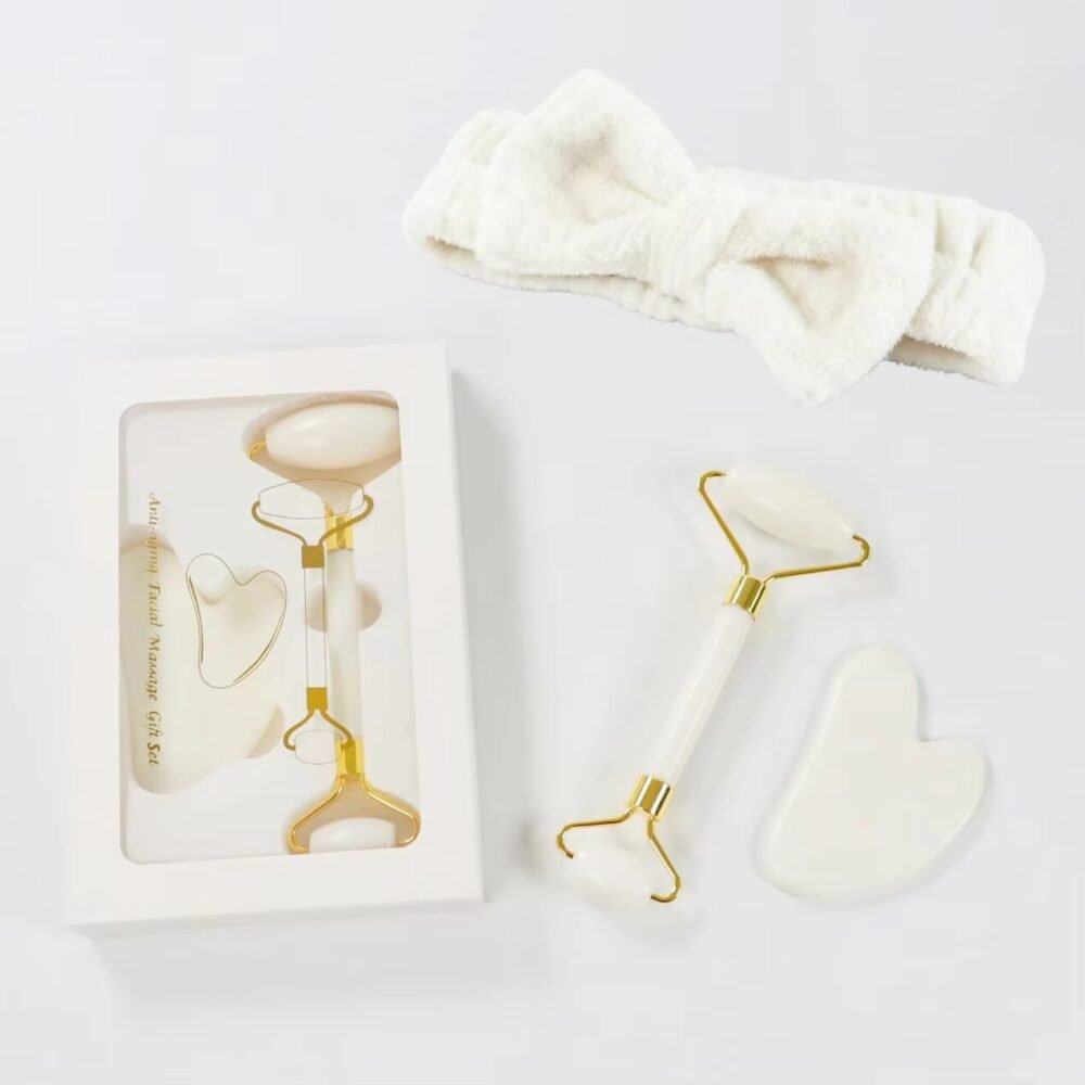 Jade Roller, Gua Sha Set & Headband