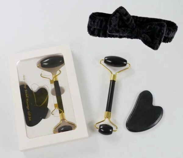 Jade Roller, Gua Sha Set & Headband