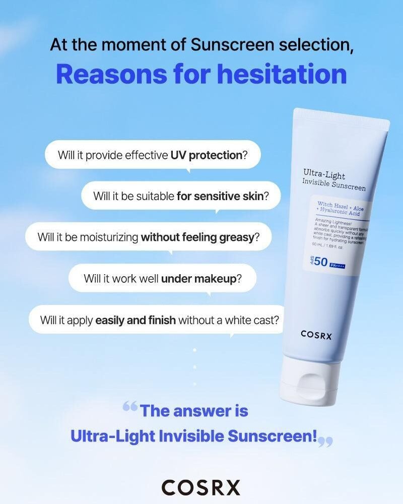 COSRX Ultra Light Invisible Sunscreen SPF50+ PA++++
