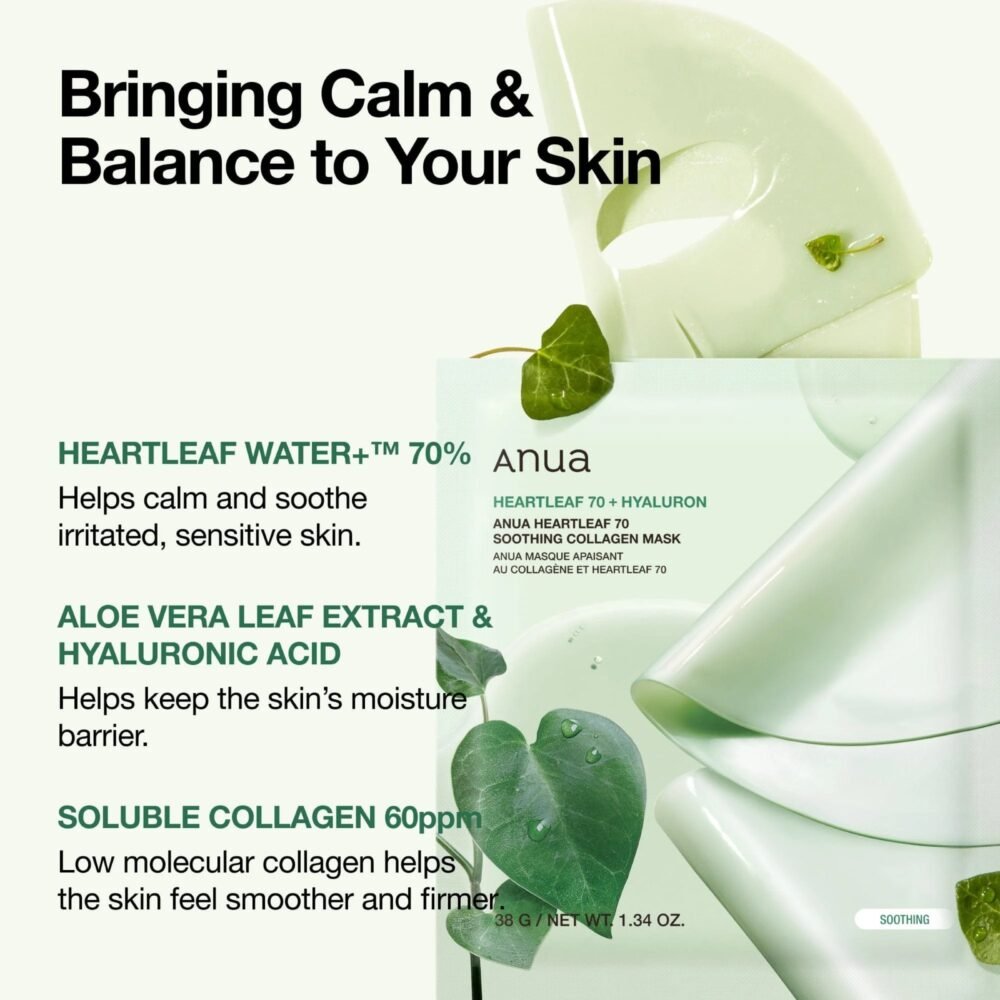 Anua Heartleaf 70 Soothing Collagen Mask * 1 Sheet