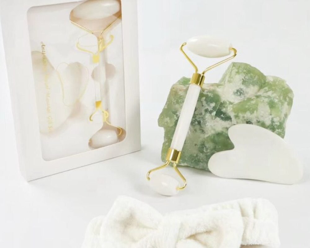 Jade Roller, Gua Sha Set & Headband