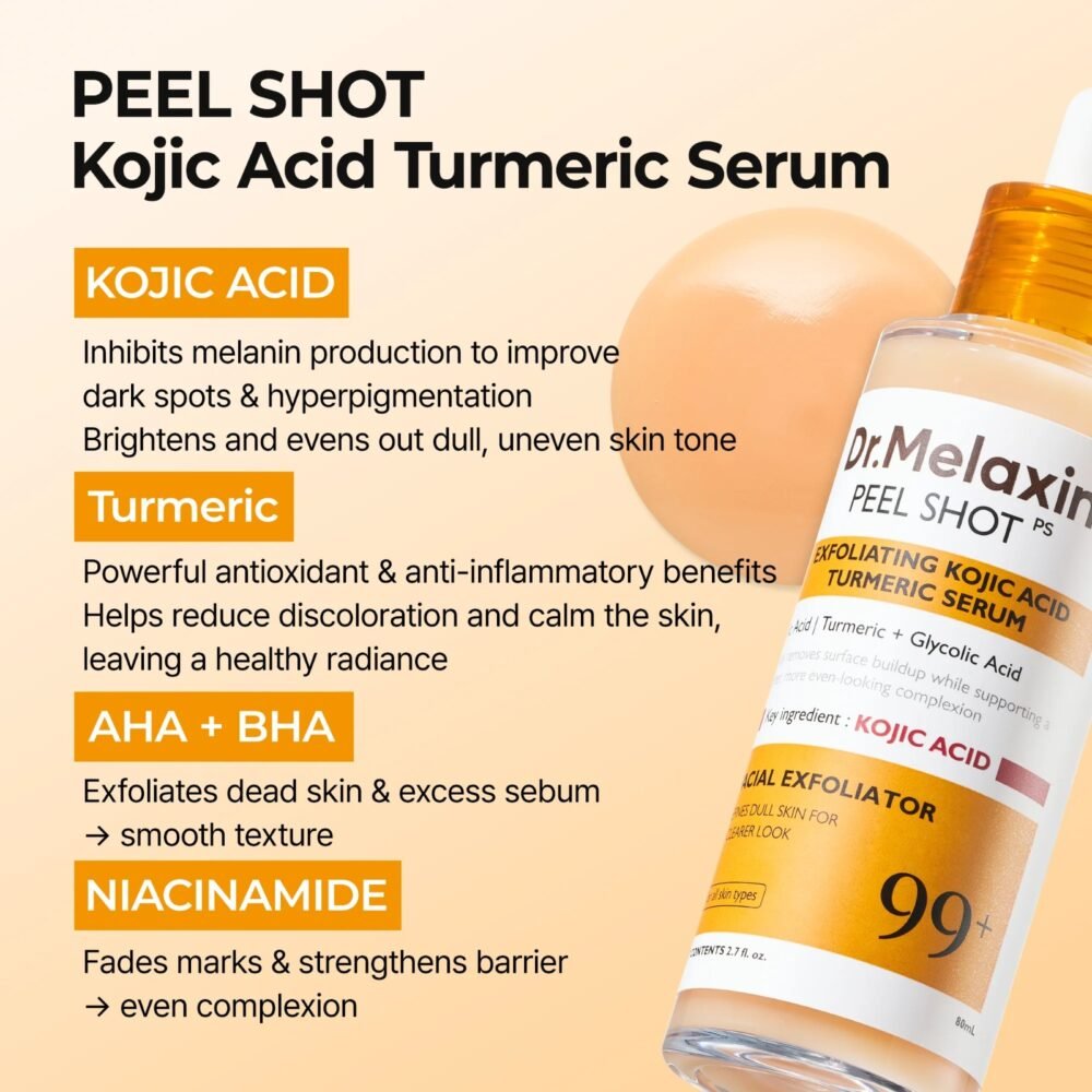 Dr Melaxin peelshot exfoliating kojic acid tumeric serum