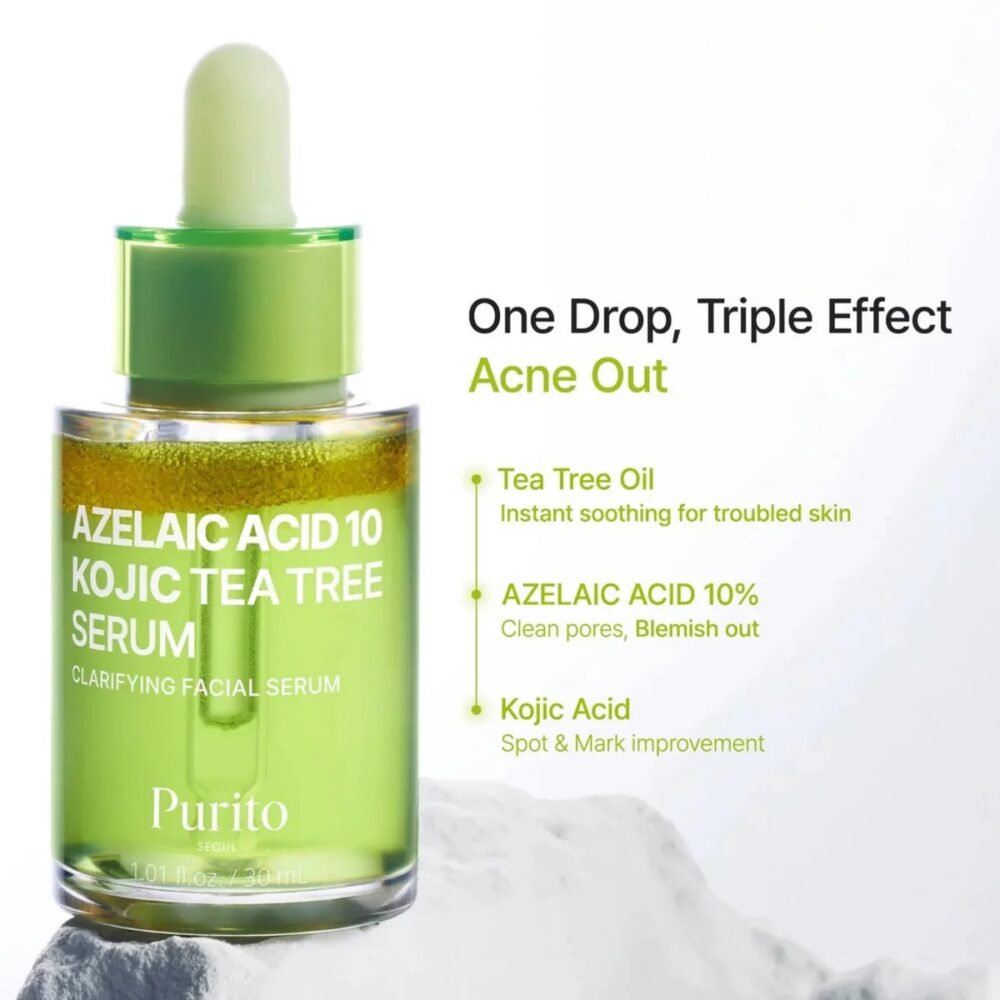 Purito Seoul Azelaic Acid 10% + Kojic + Azulene Serum – 30 ml