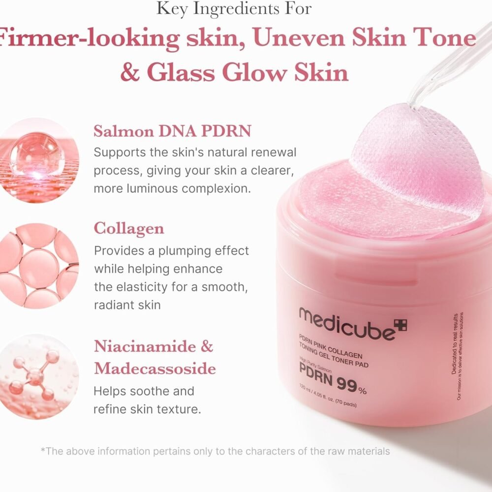 Medicube PDRN Pink Collagen Toning Gel Toner Pad (70 Pads)