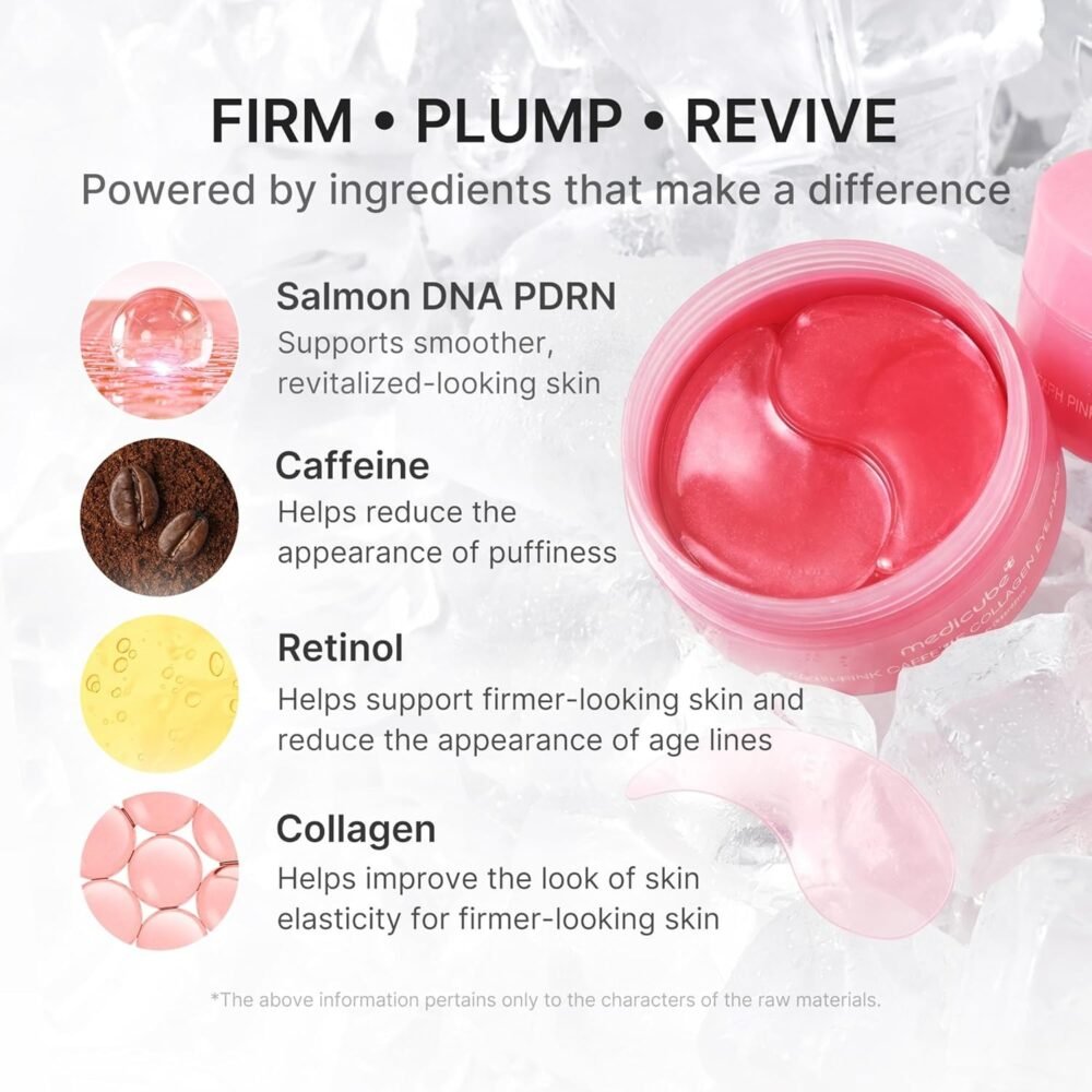Medicube PDRN Pink Caffeine Collagen Eye Patch (60 patches / 85g)