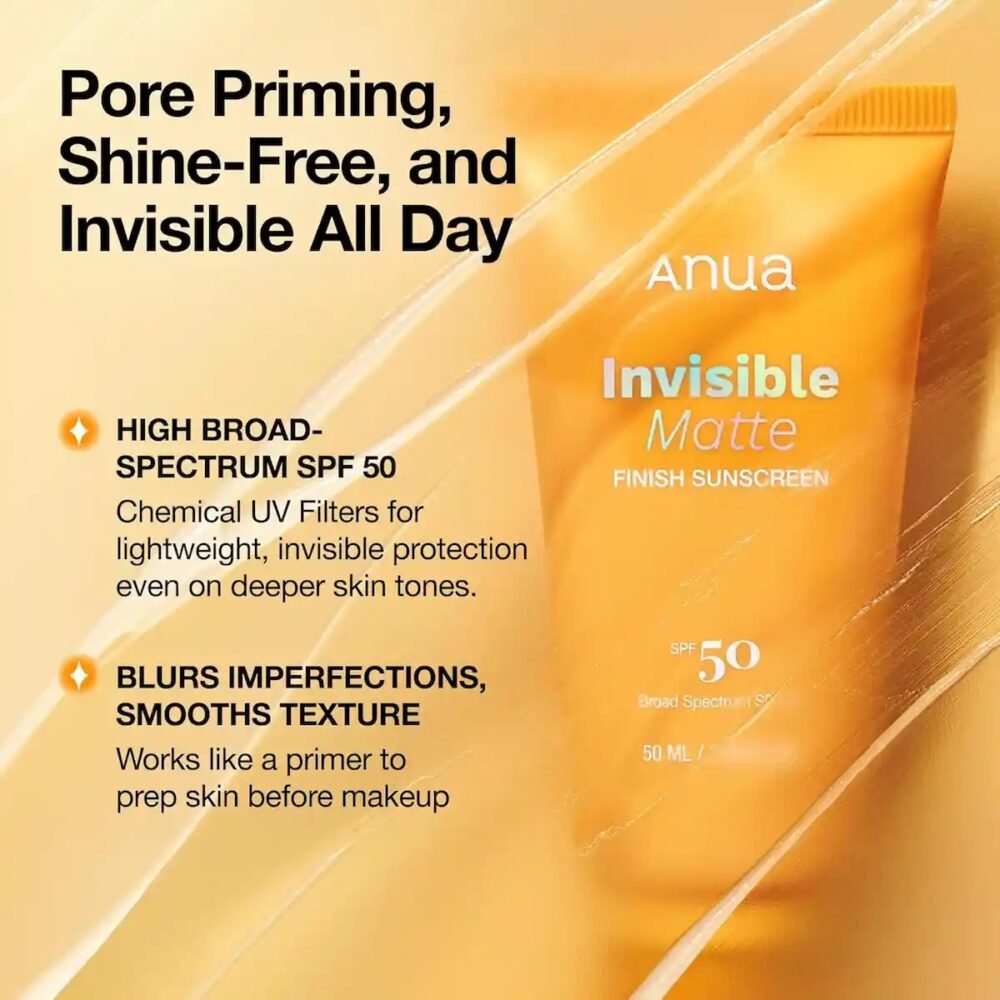 Anua Invisible Matte Finish Sunscreen (50ml)